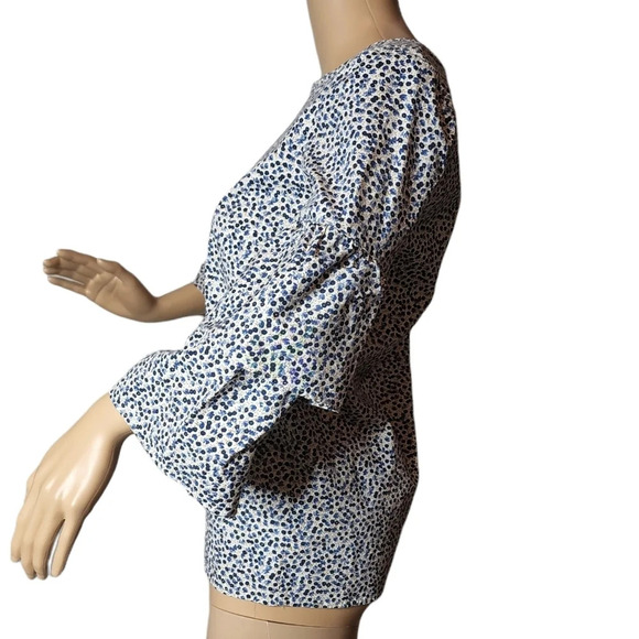 J. CREW Printed tiered bell-sleeve top - Picture 7 of 16